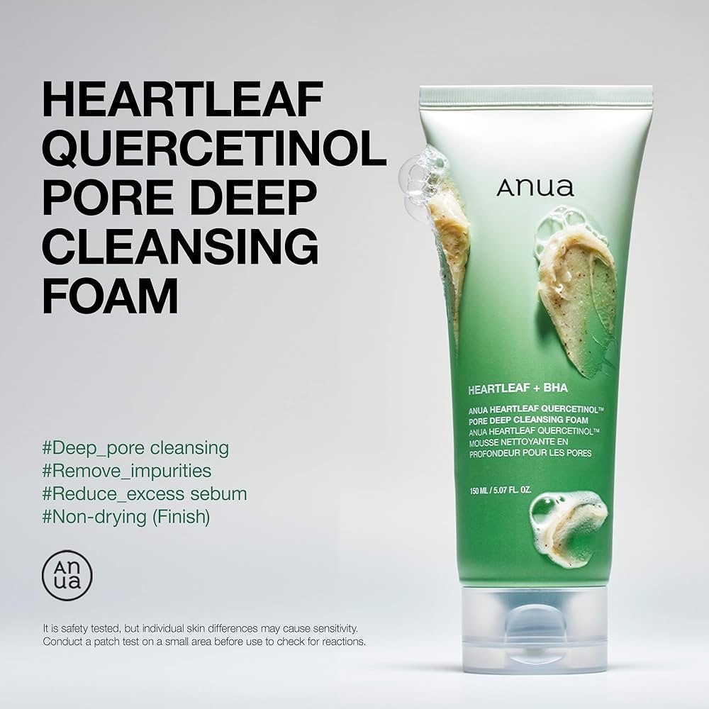 Anua Heartleaf + BHA Quercetinol Pore Deep Cleansing Foam, 150 ml new in a box